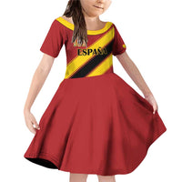 Custom Spain Football Family Matching Off Shoulder Short Dress and Hawaiian Shirt Come On La Roja Sporty Style