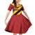 Custom Spain Football Family Matching Off Shoulder Short Dress and Hawaiian Shirt Come On La Roja Sporty Style