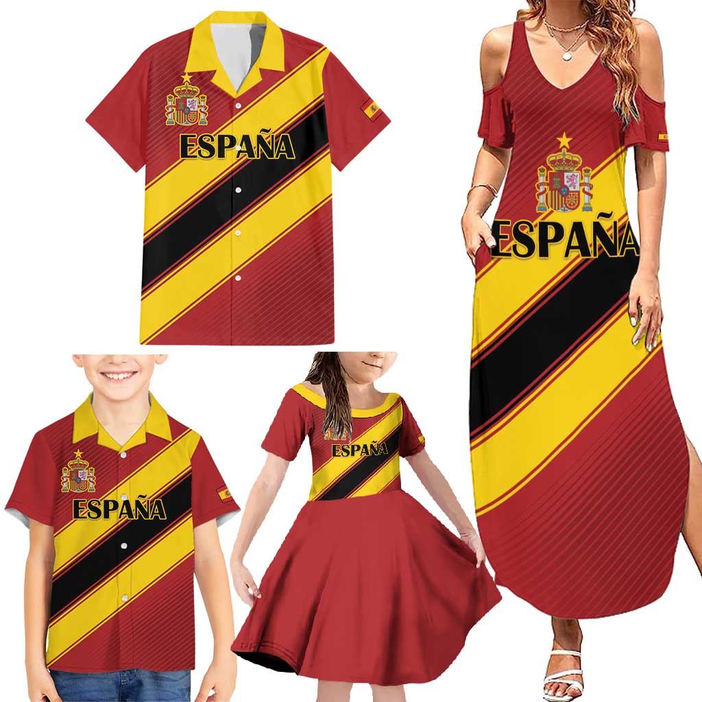Custom Spain Football Family Matching Summer Maxi Dress and Hawaiian Shirt Come On La Roja Sporty Style