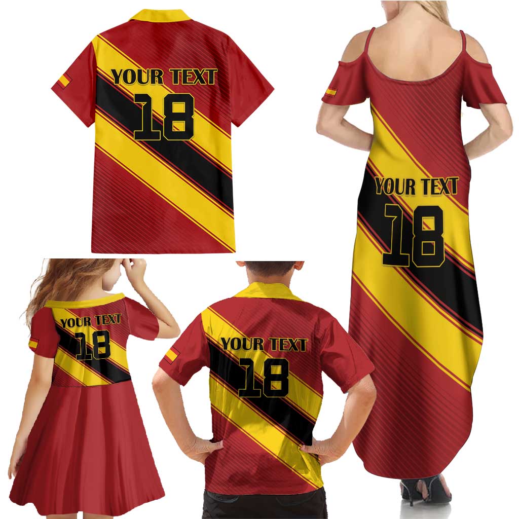 Custom Spain Football Family Matching Summer Maxi Dress and Hawaiian Shirt Come On La Roja Sporty Style