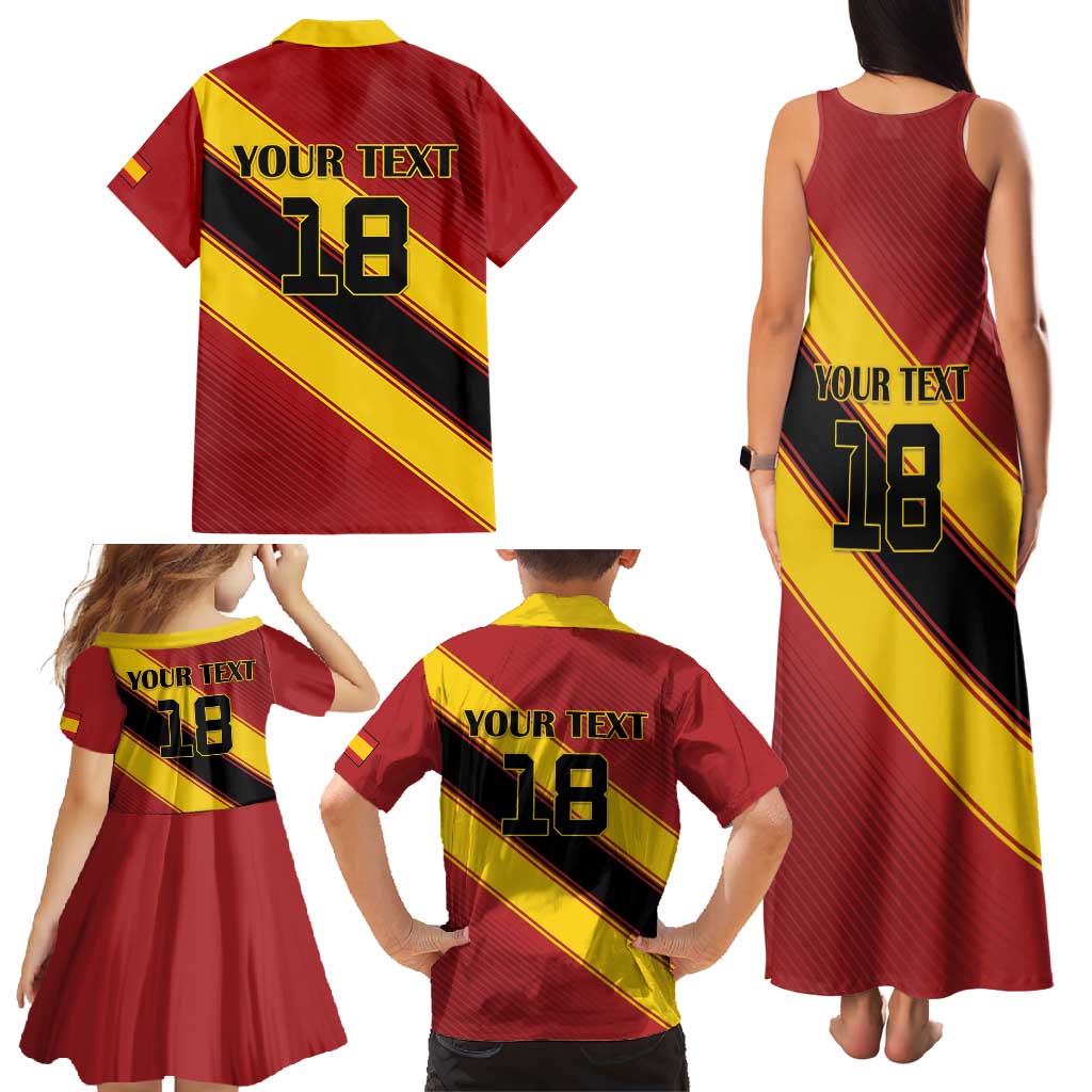 Custom Spain Football Family Matching Tank Maxi Dress and Hawaiian Shirt Come On La Roja Sporty Style