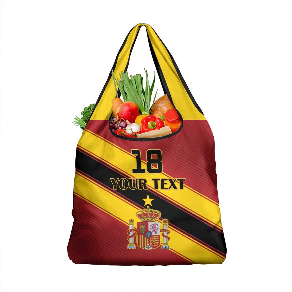Custom Spain Football Grocery Bag Come On La Roja Sporty Style