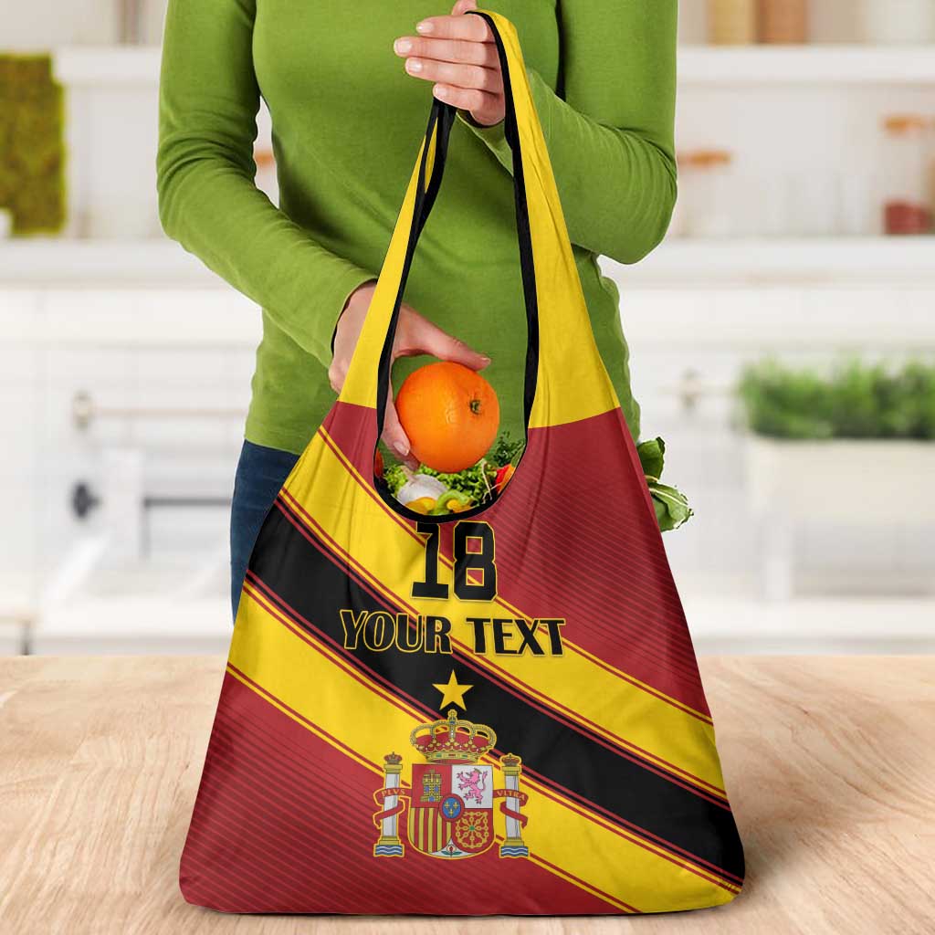 Custom Spain Football Grocery Bag Come On La Roja Sporty Style