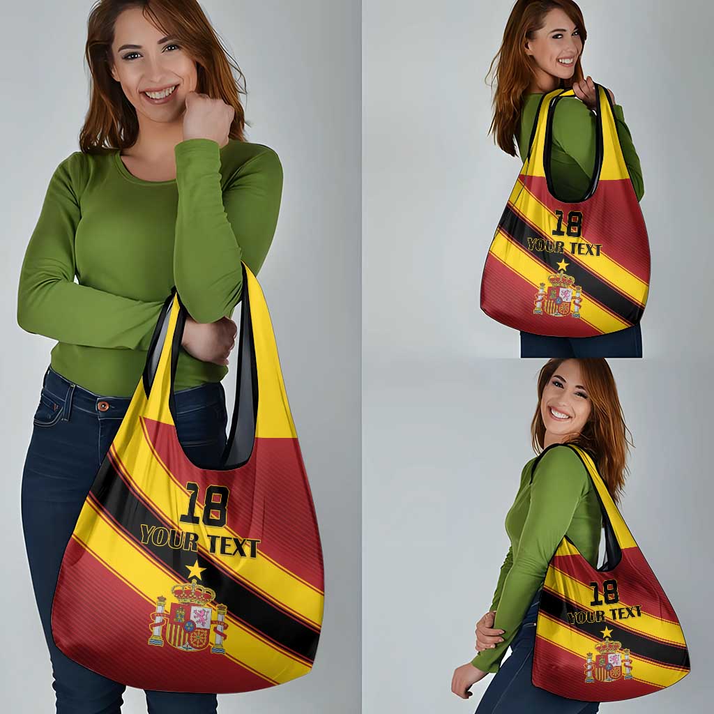 Custom Spain Football Grocery Bag Come On La Roja Sporty Style