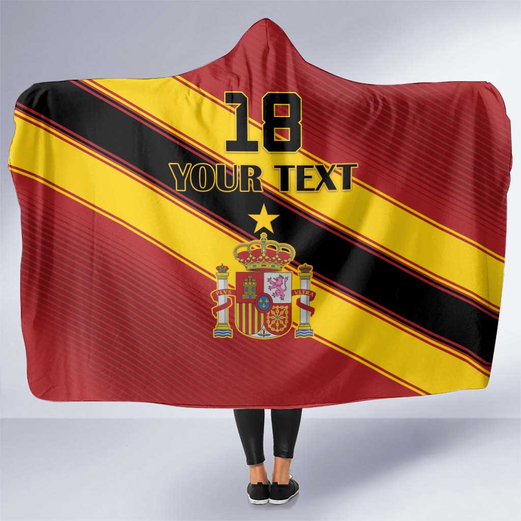 Custom Spain Football Hooded Blanket Come On La Roja Sporty Style