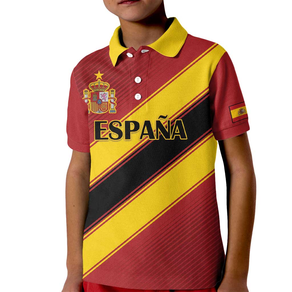Custom Spain Football Kid Polo Shirt Come On La Roja Sporty Style