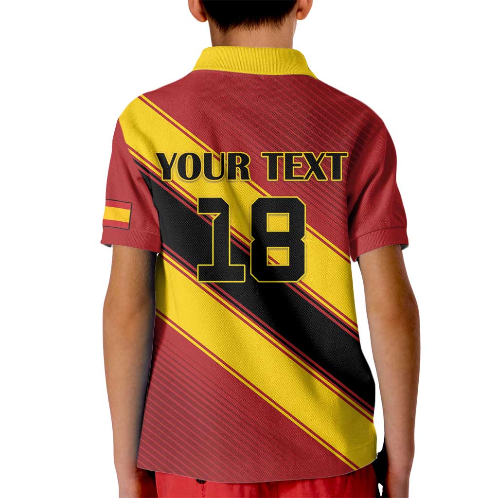Custom Spain Football Kid Polo Shirt Come On La Roja Sporty Style