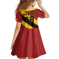 Custom Spain Football Kid Short Sleeve Dress Come On La Roja Sporty Style