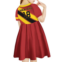 Custom Spain Football Kid Short Sleeve Dress Come On La Roja Sporty Style
