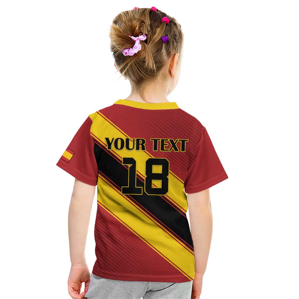 Custom Spain Football Kid T Shirt Come On La Roja Sporty Style