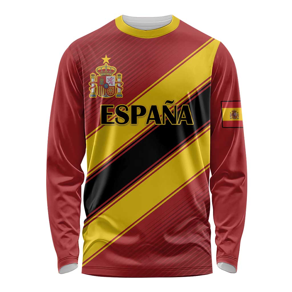 Custom Spain Football Long Sleeve Shirt Come On La Roja Sporty Style