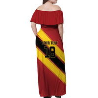Custom Spain Football Off Shoulder Maxi Dress Come On La Roja Sporty Style