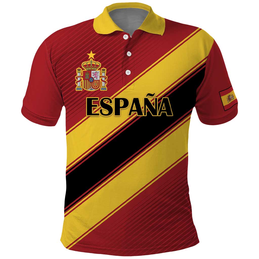 Custom Spain Football Polo Shirt Come On La Roja Sporty Style