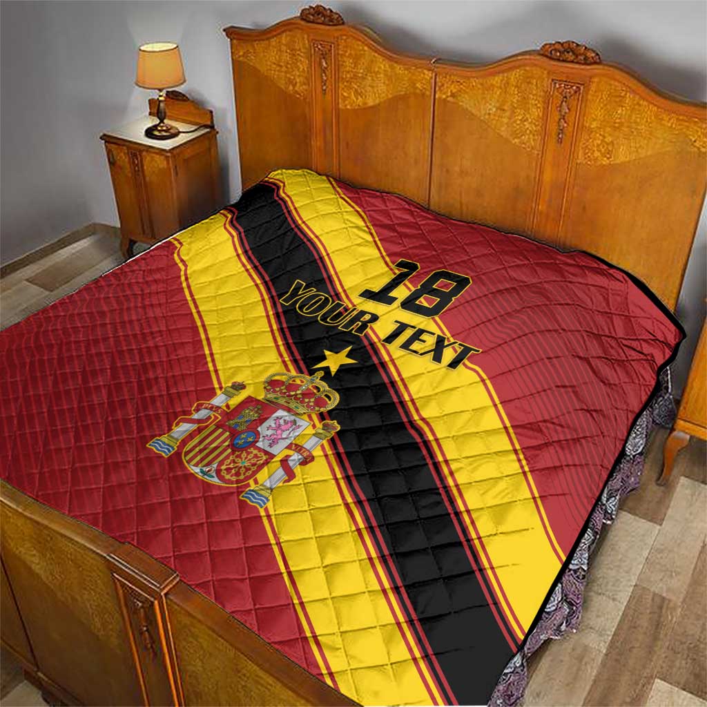 Custom Spain Football Quilt Come On La Roja Sporty Style