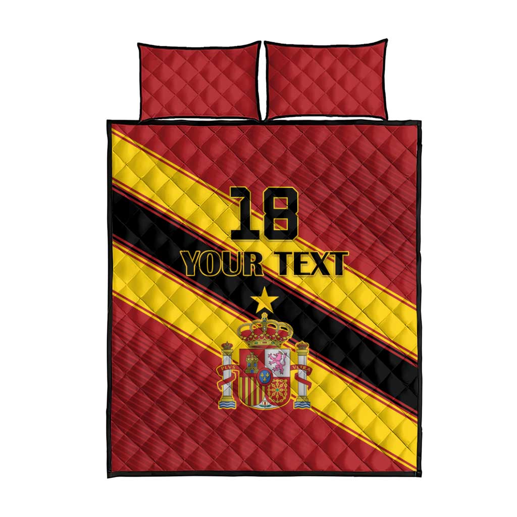 Custom Spain Football Quilt Bed Set Come On La Roja Sporty Style