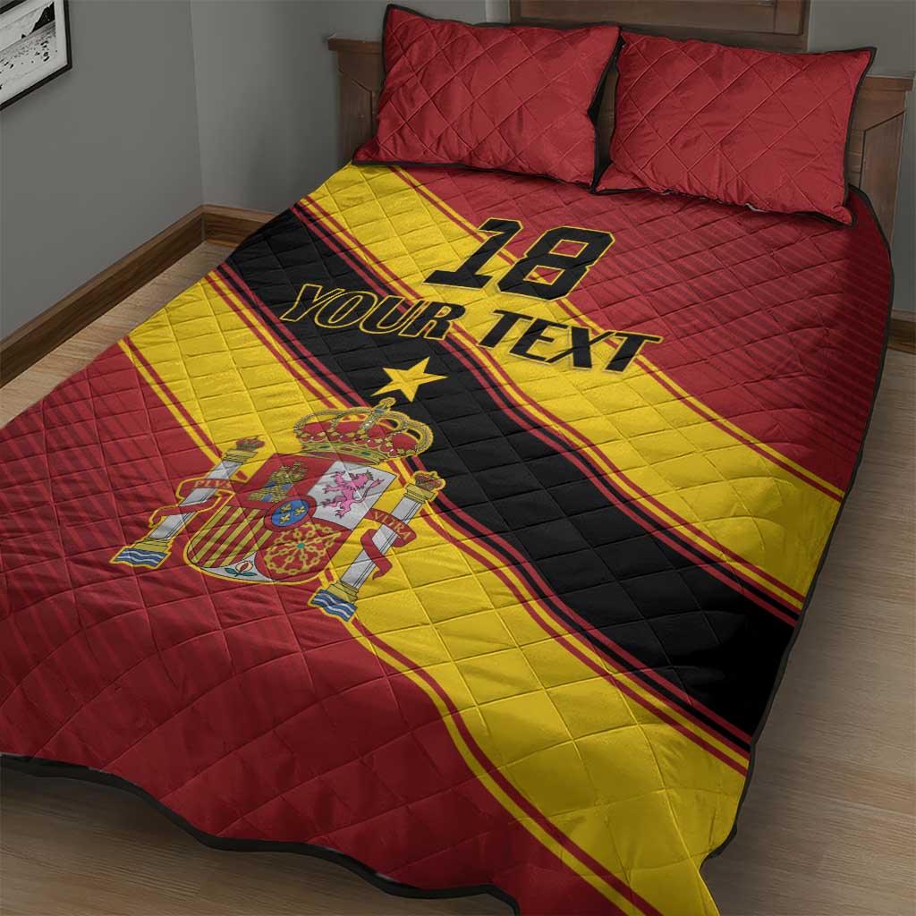 Custom Spain Football Quilt Bed Set Come On La Roja Sporty Style