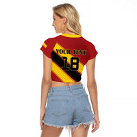 Custom Spain Football Raglan Cropped T Shirt Come On La Roja Sporty Style