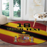 Custom Spain Football Round Carpet Come On La Roja Sporty Style