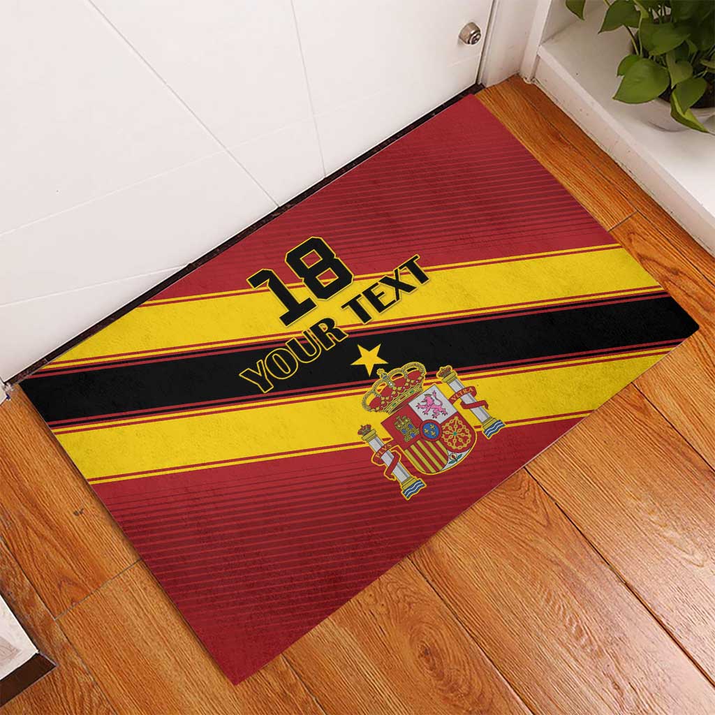 Custom Spain Football Rubber Doormat Come On La Roja Sporty Style