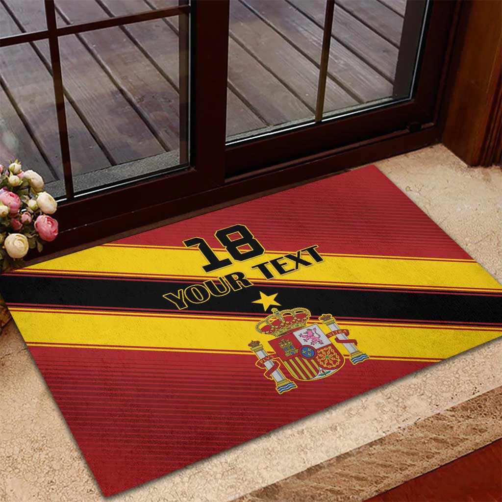 Custom Spain Football Rubber Doormat Come On La Roja Sporty Style