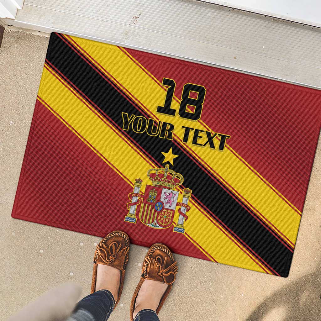 Custom Spain Football Rubber Doormat Come On La Roja Sporty Style