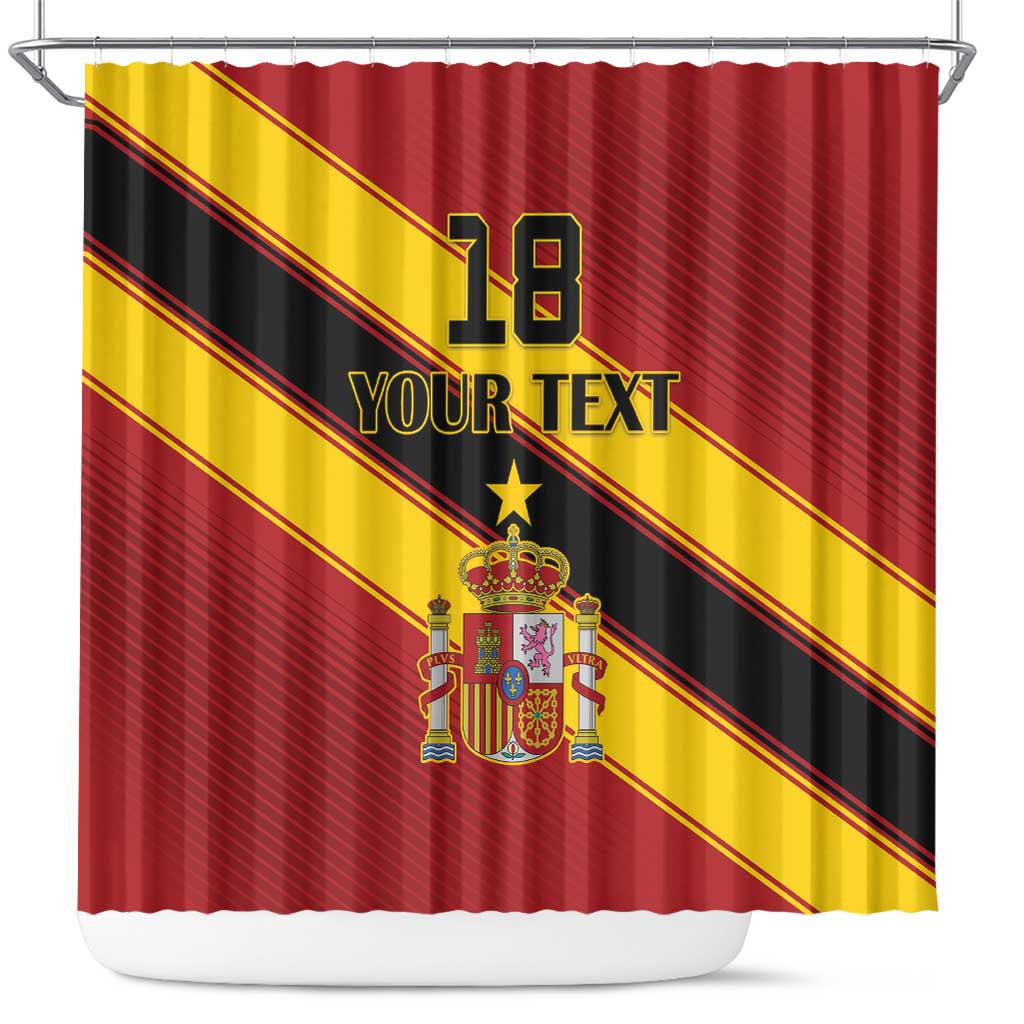 Custom Spain Football Shower Curtain Come On La Roja Sporty Style