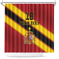 Custom Spain Football Shower Curtain Come On La Roja Sporty Style