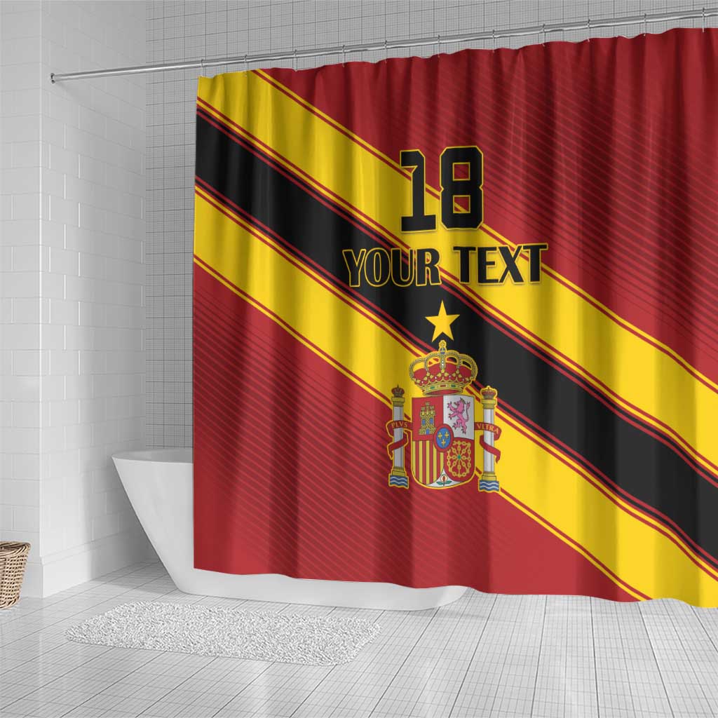 Custom Spain Football Shower Curtain Come On La Roja Sporty Style