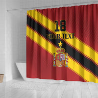 Custom Spain Football Shower Curtain Come On La Roja Sporty Style