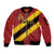 Custom Spain Football Sleeve Zip Bomber Jacket Come On La Roja Sporty Style
