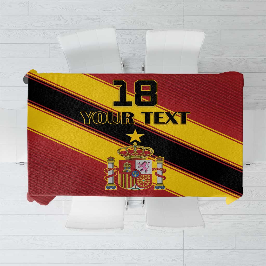 Custom Spain Football Tablecloth Come On La Roja Sporty Style
