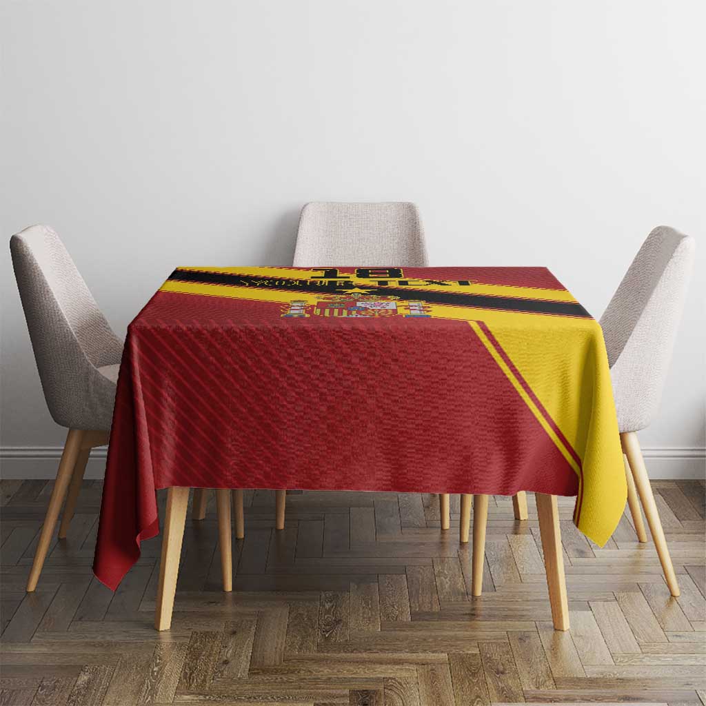 Custom Spain Football Tablecloth Come On La Roja Sporty Style
