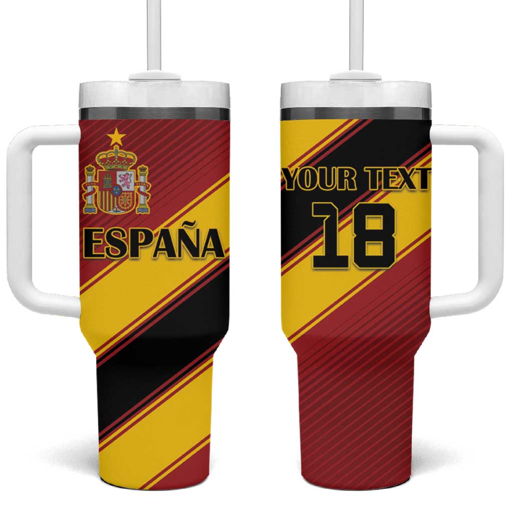 Custom Spain Football Tumbler With Handle Come On La Roja Sporty Style