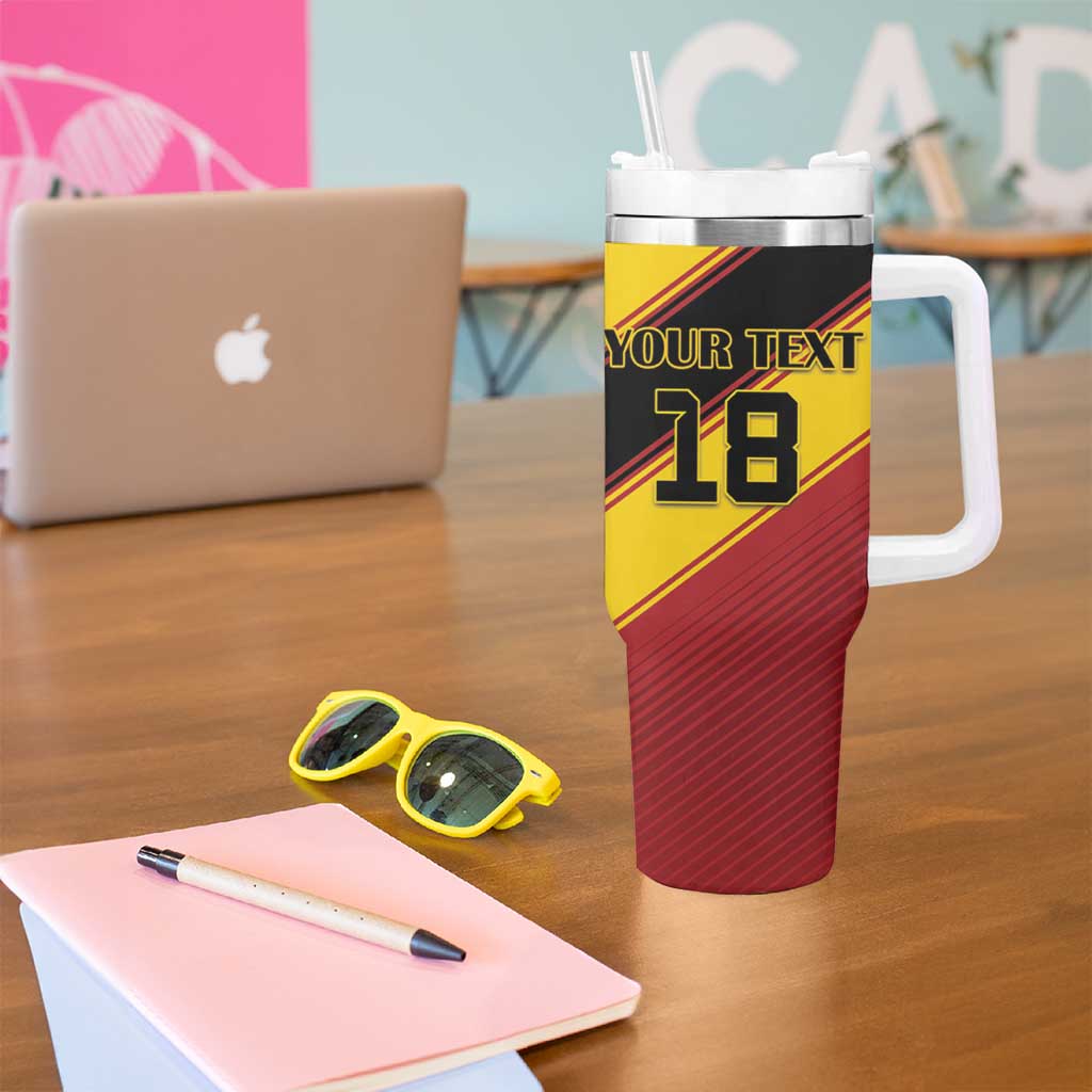 Custom Spain Football Tumbler With Handle Come On La Roja Sporty Style