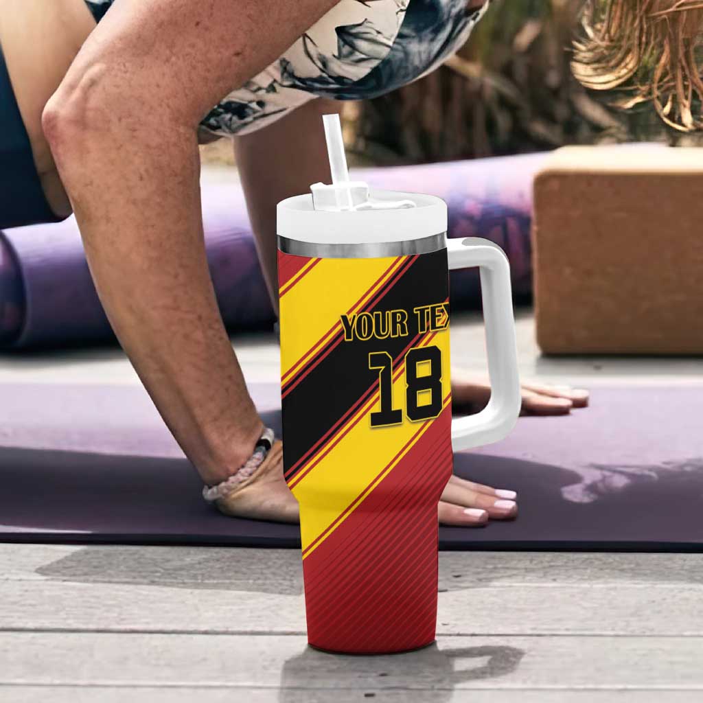 Custom Spain Football Tumbler With Handle Come On La Roja Sporty Style