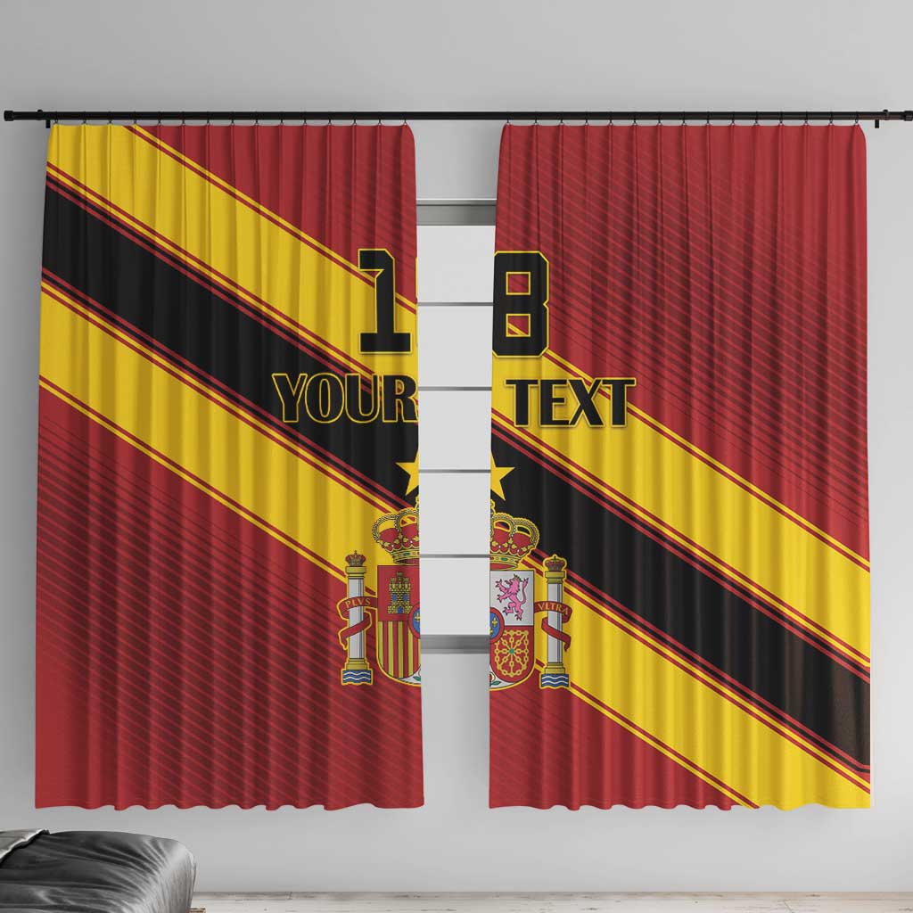 Custom Spain Football Window Curtain Come On La Roja Sporty Style