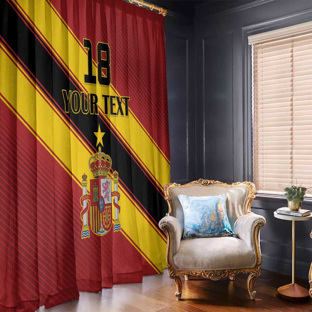 Custom Spain Football Window Curtain Come On La Roja Sporty Style