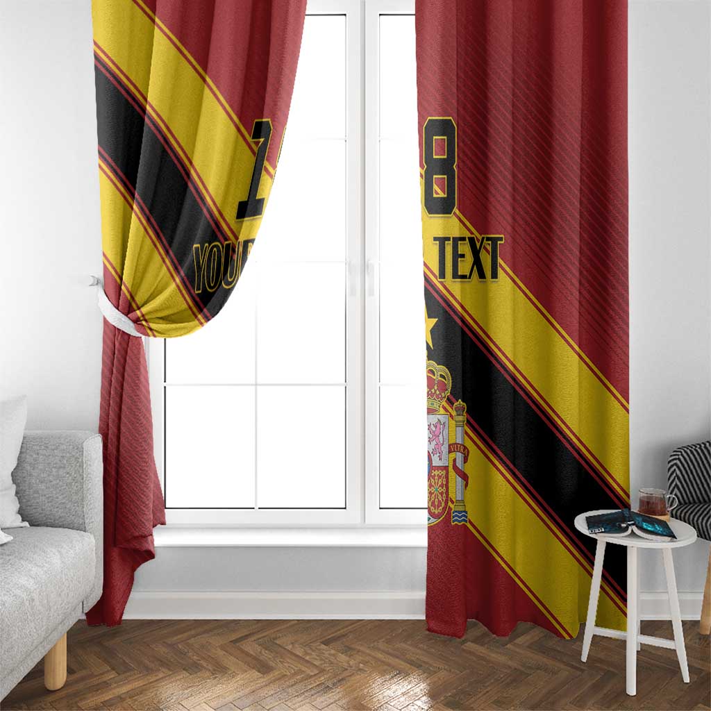 Custom Spain Football Window Curtain Come On La Roja Sporty Style