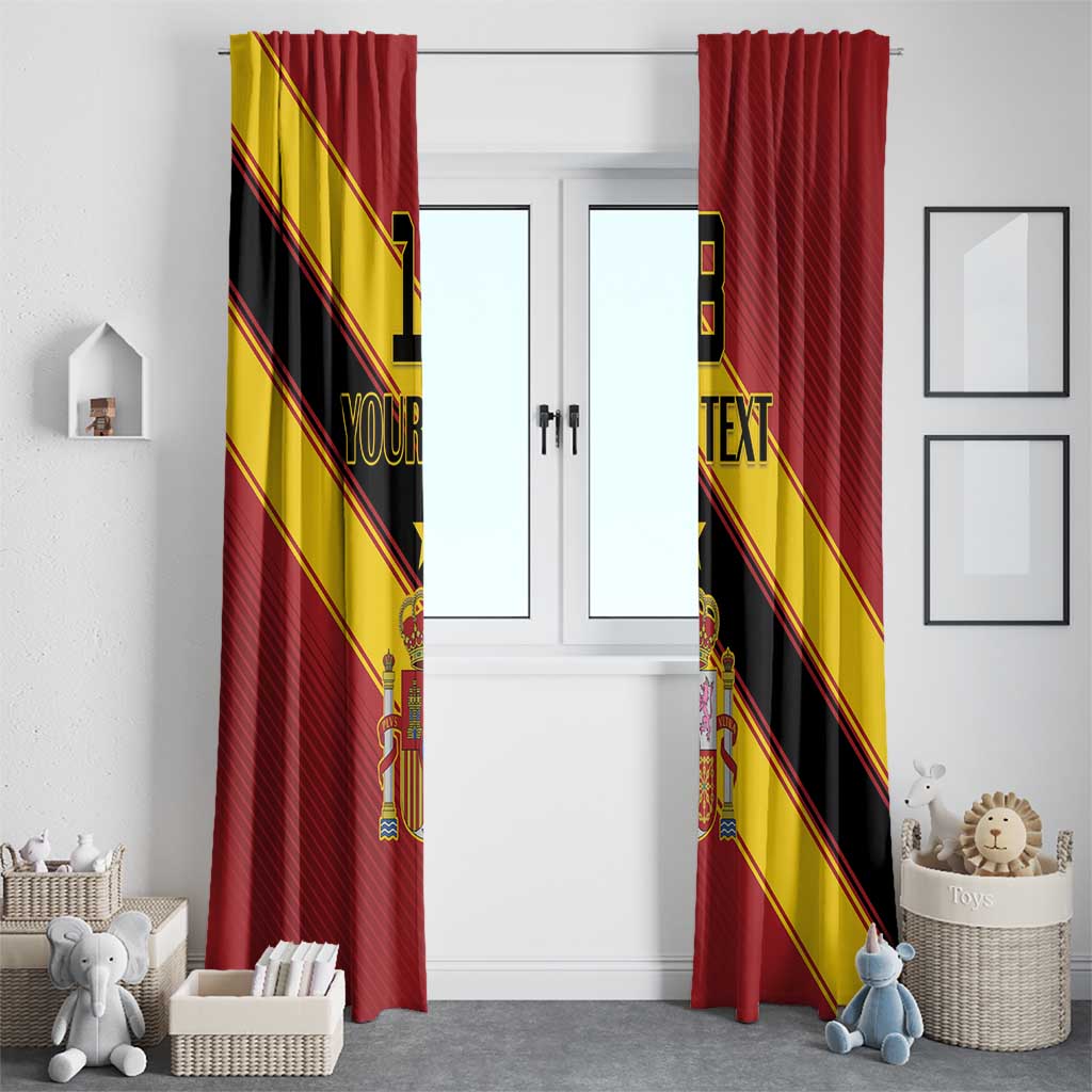 Custom Spain Football Window Curtain Come On La Roja Sporty Style
