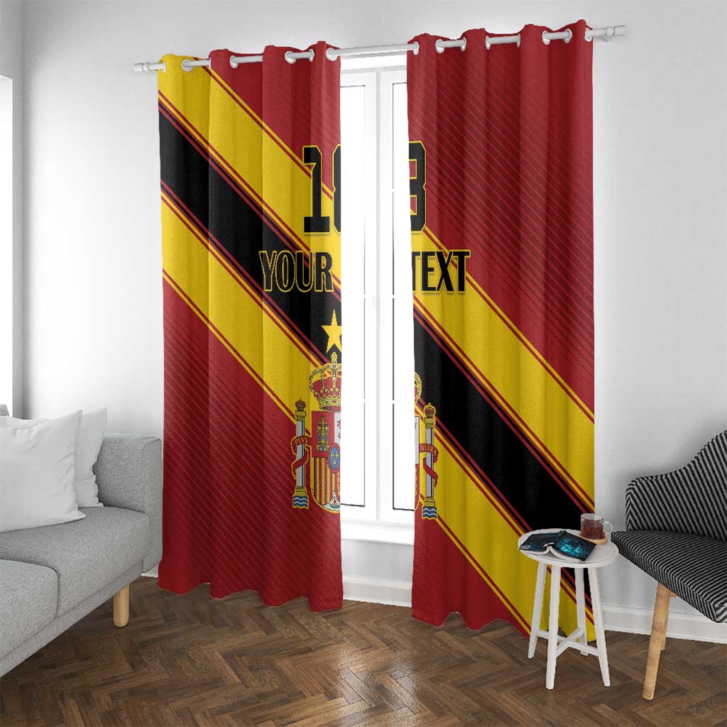 Custom Spain Football Window Curtain Come On La Roja Sporty Style