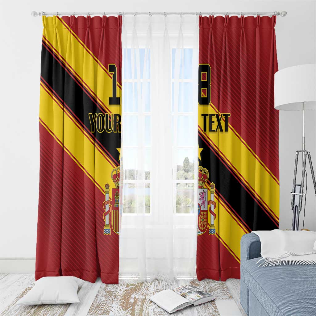 Custom Spain Football Window Curtain Come On La Roja Sporty Style