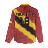 Custom Spain Football Women Casual Shirt Come On La Roja Sporty Style