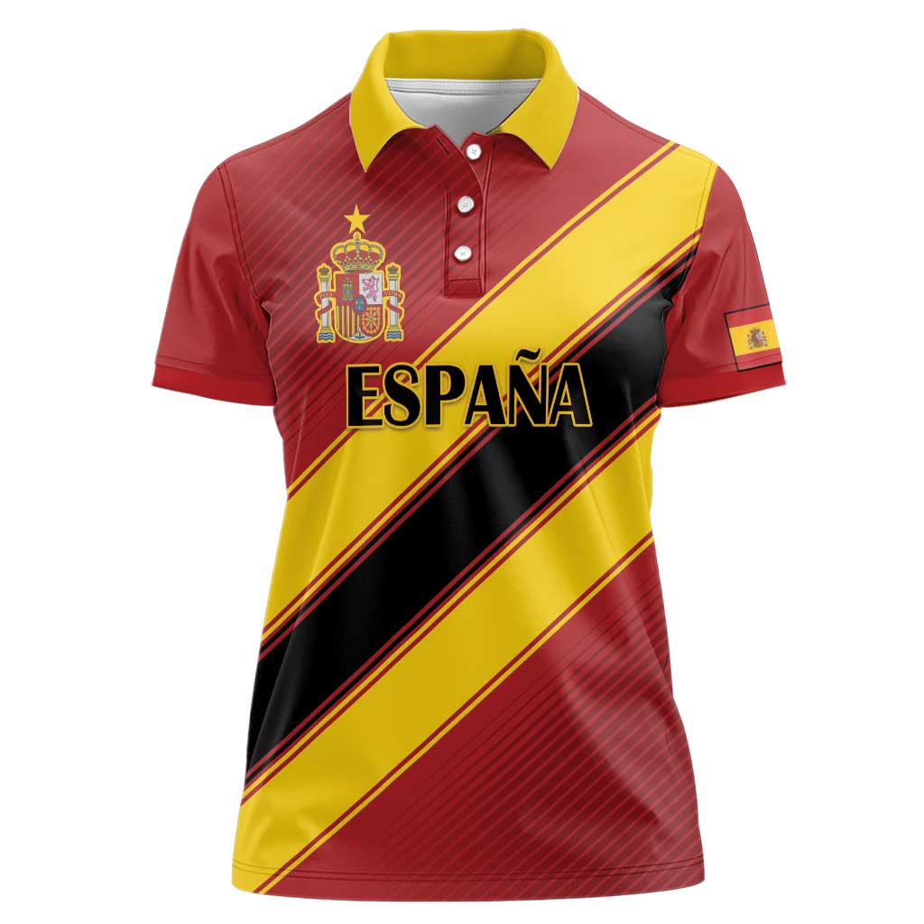 Custom Spain Football Women Polo Shirt Come On La Roja Sporty Style