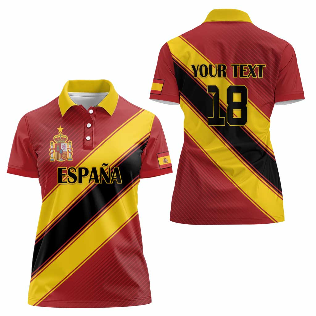 Custom Spain Football Women Polo Shirt Come On La Roja Sporty Style
