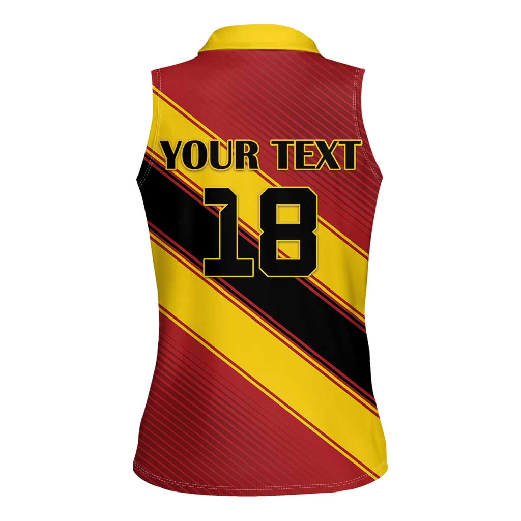 Custom Spain Football Women Sleeveless Polo Shirt Come On La Roja Sporty Style