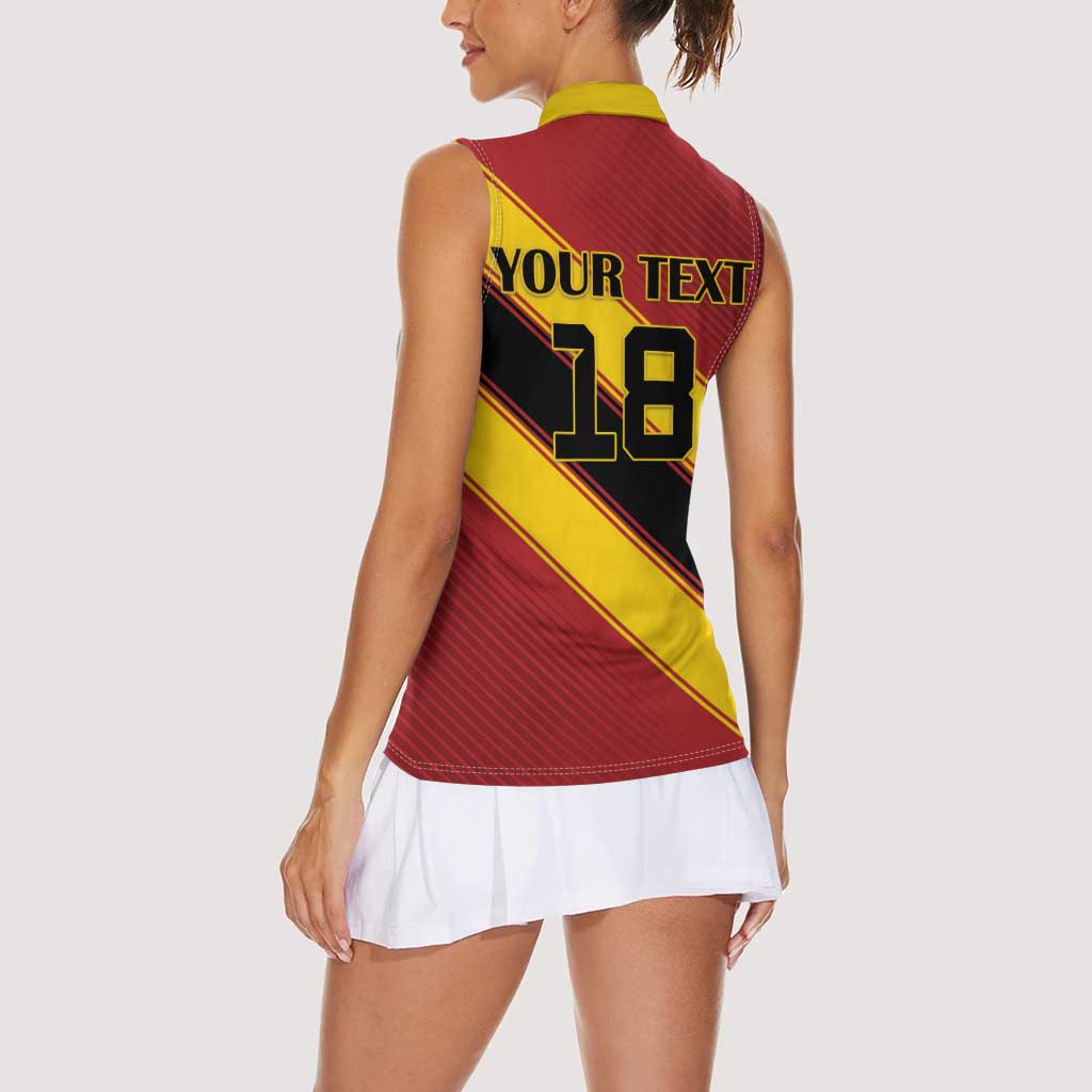 Custom Spain Football Women Sleeveless Polo Shirt Come On La Roja Sporty Style