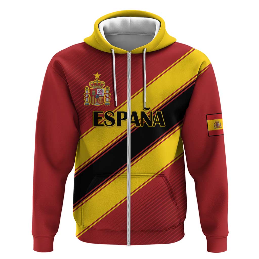 Custom Spain Football Zip Hoodie Come On La Roja Sporty Style