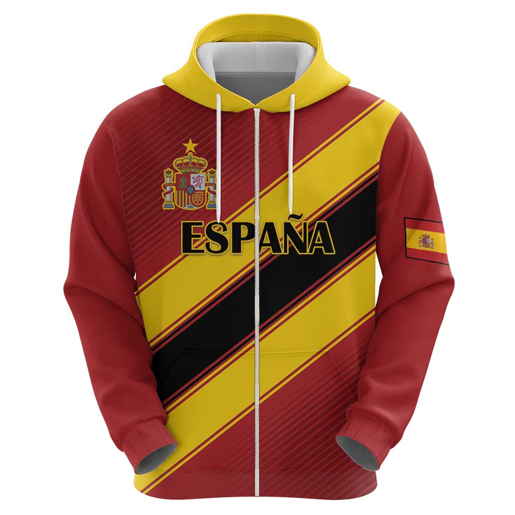 Custom Spain Football Zip Hoodie Come On La Roja Sporty Style