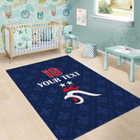 Custom France Football Area Rug Les Bleus French Heraldry Pattern