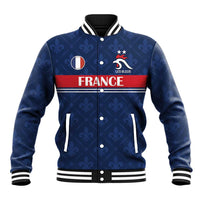 Custom France Football Baseball Jacket Les Bleus French Heraldry Pattern